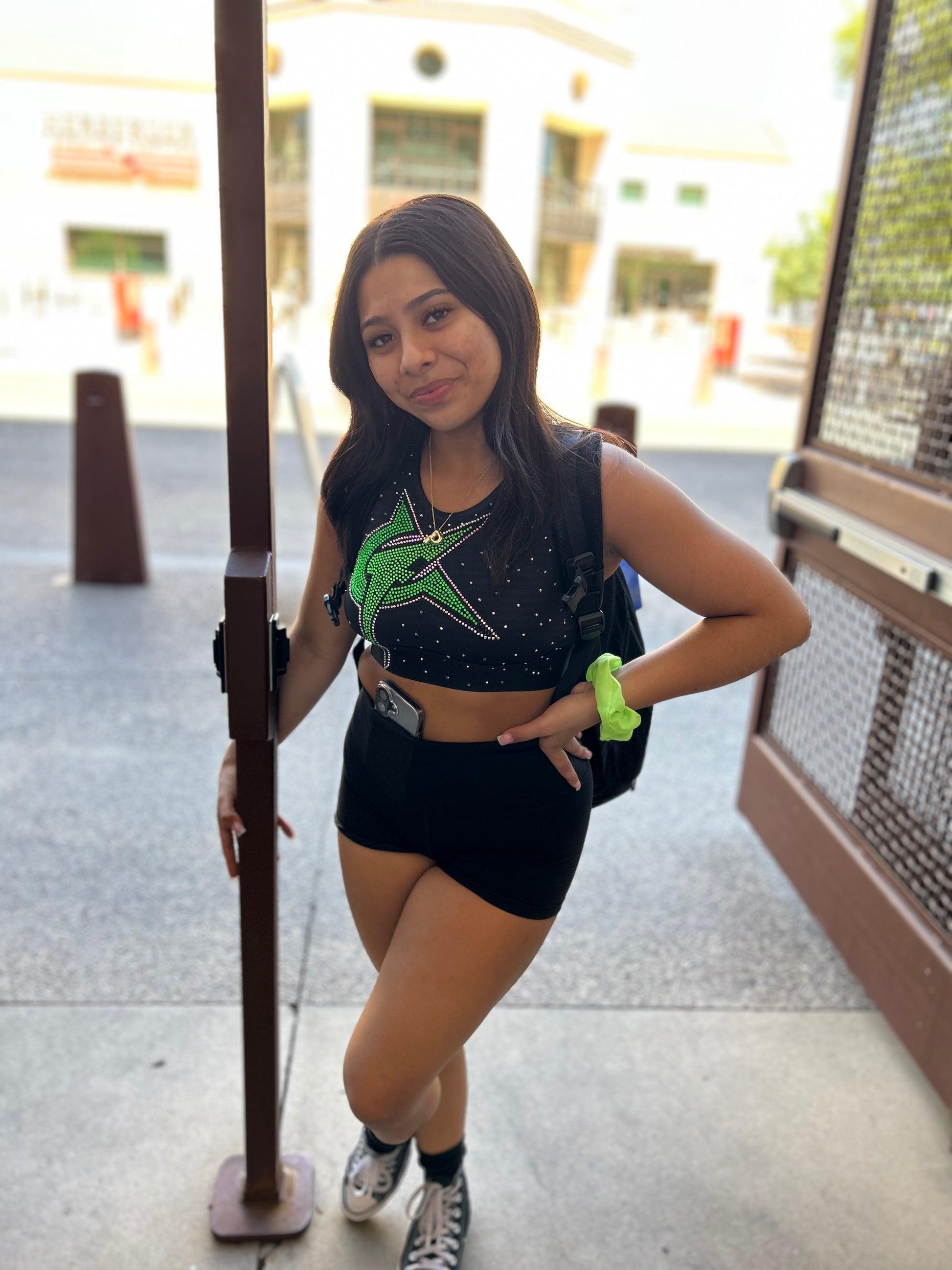 Logo Rhinestone Sports Bra